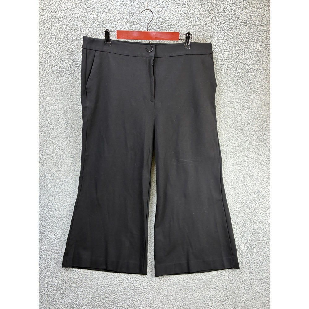 Boden Wide Leg Cropped Pants Womens 18L Black Stretch Culottes Office Workwear